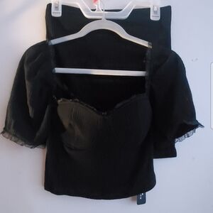 Haute Monde Black Puff Sleeve Blouse